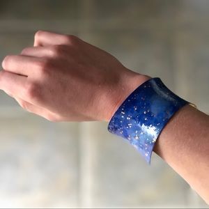 Upcycled Celestial Starry Night Cuff